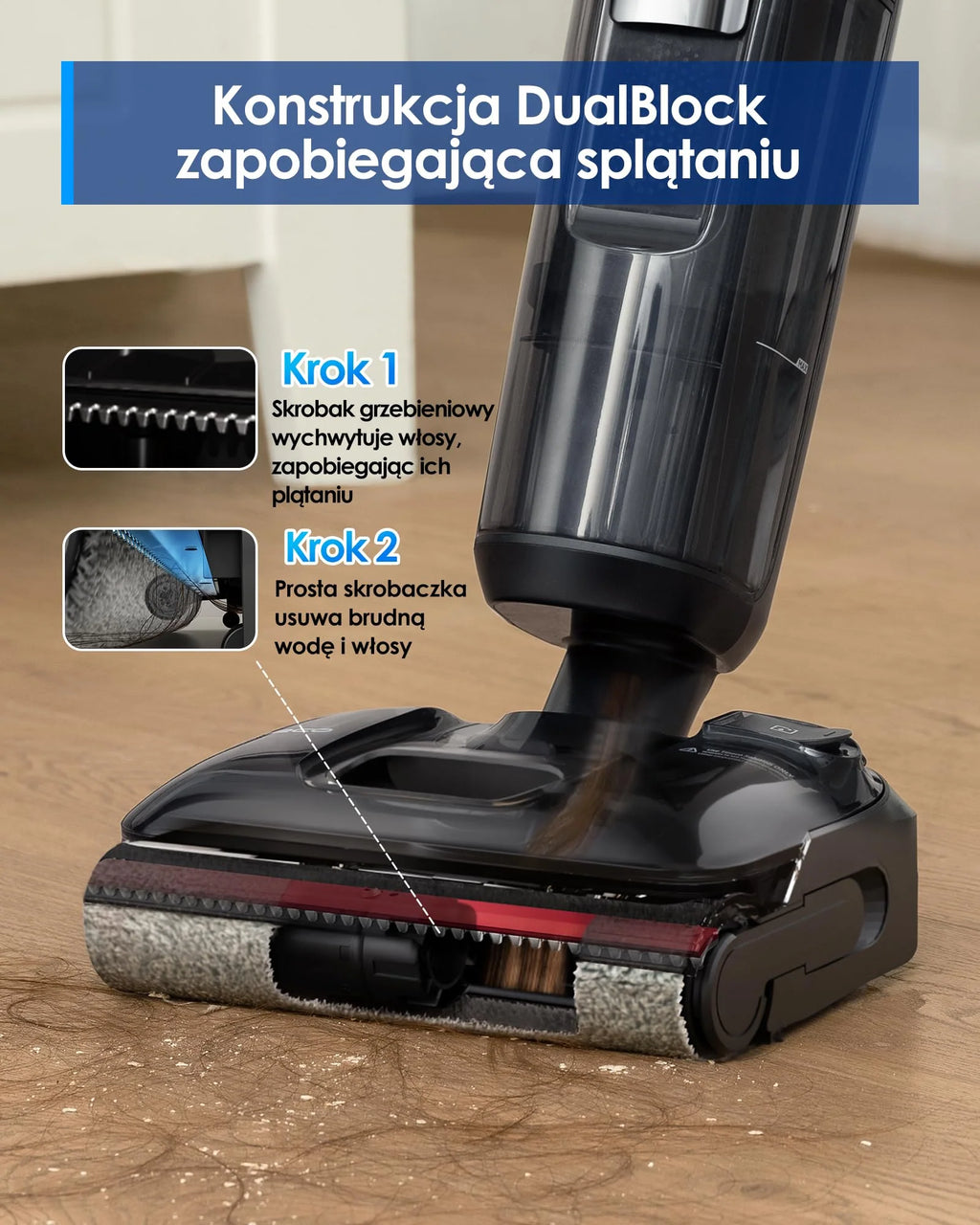 Tineco FLOOR ONE S7 Stretch Steam Draadloze Nat-Droog Stoomzuiger Alles-in-één, 160℃ HyperSteam, 180° Plat Liggend, Anti-Knoop Ontwerp, FlashDry Zelfreiniging, Tot 80 min gebruiksduur