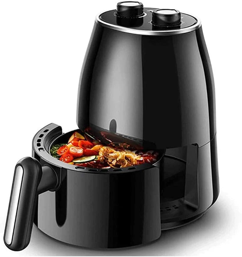 Frytkownica powietrzna o mocy 1230 W, wykorzystuje zasadę grzania z cyrkulacją powietrza, Kuchenka bezolejowa z inteligentnym pokrętłem jest łatwa w obsłudze, Mini frytownica domowa może być używana