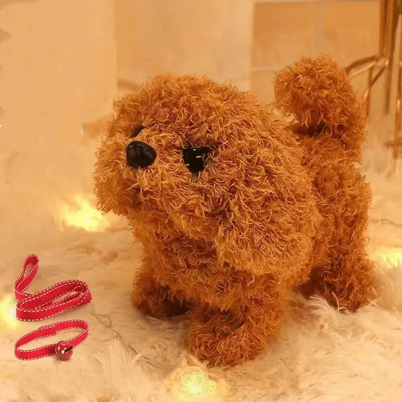 Walking Plush Dog Toy with Bark Sound, Moving Ears – Battery-Operated