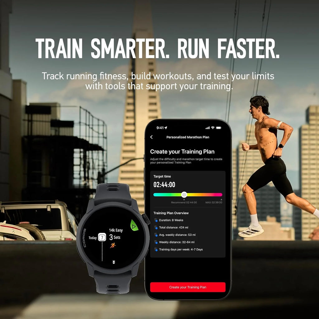 COROS PACE 4 Ultralekki sportowy zegarek GPS, ekran dotykowy AMOLED 1,2, 19 dni codziennego użytkowania, sterowanie głosem, zaawansowane narzędzia treningowe, GPS, nawigacja (biała chmura)