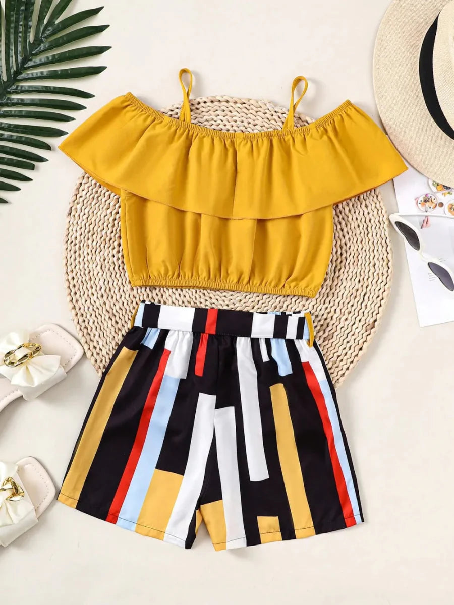 Two-Piece Ruffled Girls Outfit Set – 8Y to 12Y