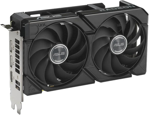 ASUS Dual AMD Radeon RX 9060, karta graficzna 8G GDDR6, 128-bitowy, PCIe 5.0, 1 HDMI 2.1, 2 DisplayPort 2.1, konstrukcja 2,5, wentylatory Axial-Tech, technologia 0db, GPU Tweak III, czarny