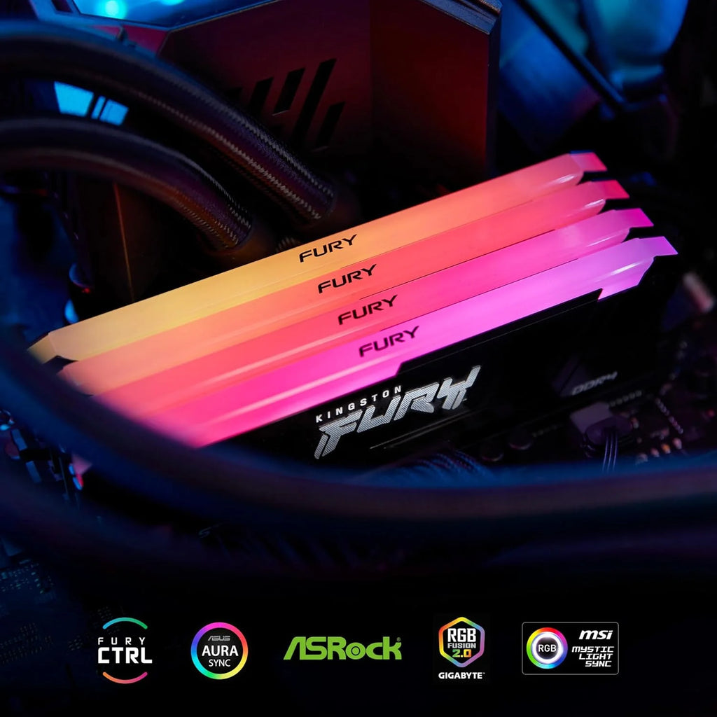 Kingston FURY Beast RGB 32 GB 3200 MT/s DDR4 CL16 DIMM (zestaw 2) pamięć komputera KF432C16BB2AK2/32