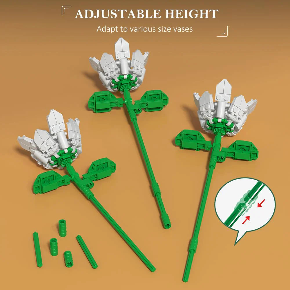 Flower Bouquet Set with 18 Botanical Stems, 1464PCS DIY Gift Kit