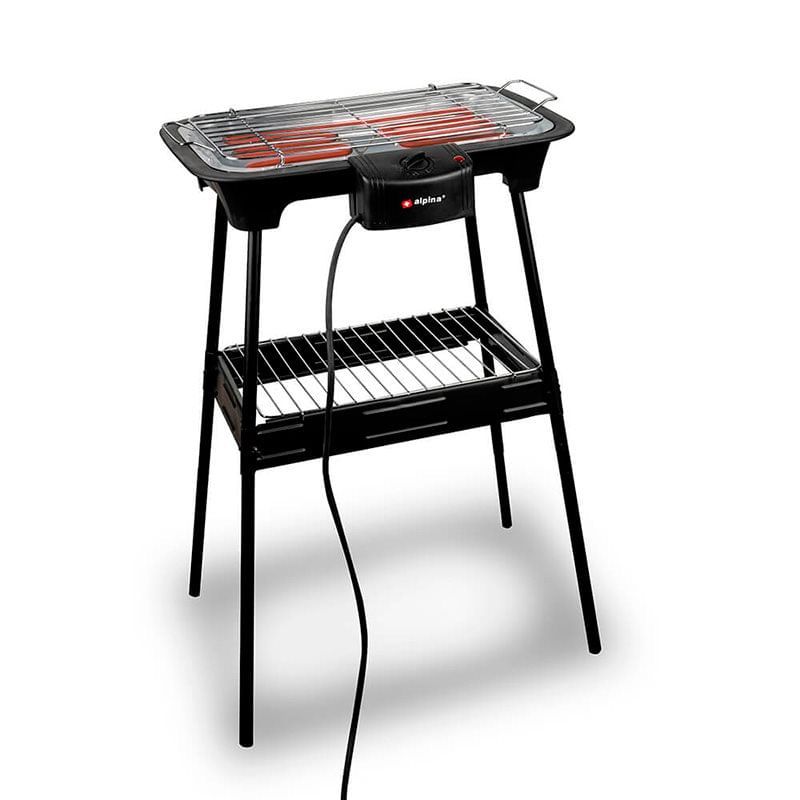 Grill elektryczny Alpina 2 w 1 2000 W czarny 60x43x35 cm