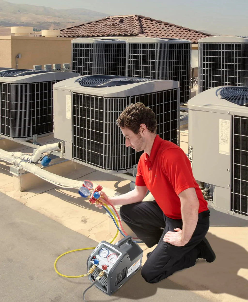 Portable Refrigerant Recovery Machine �� 115V, 60Hz, for Both Liquid and Vapor Refrigerant.