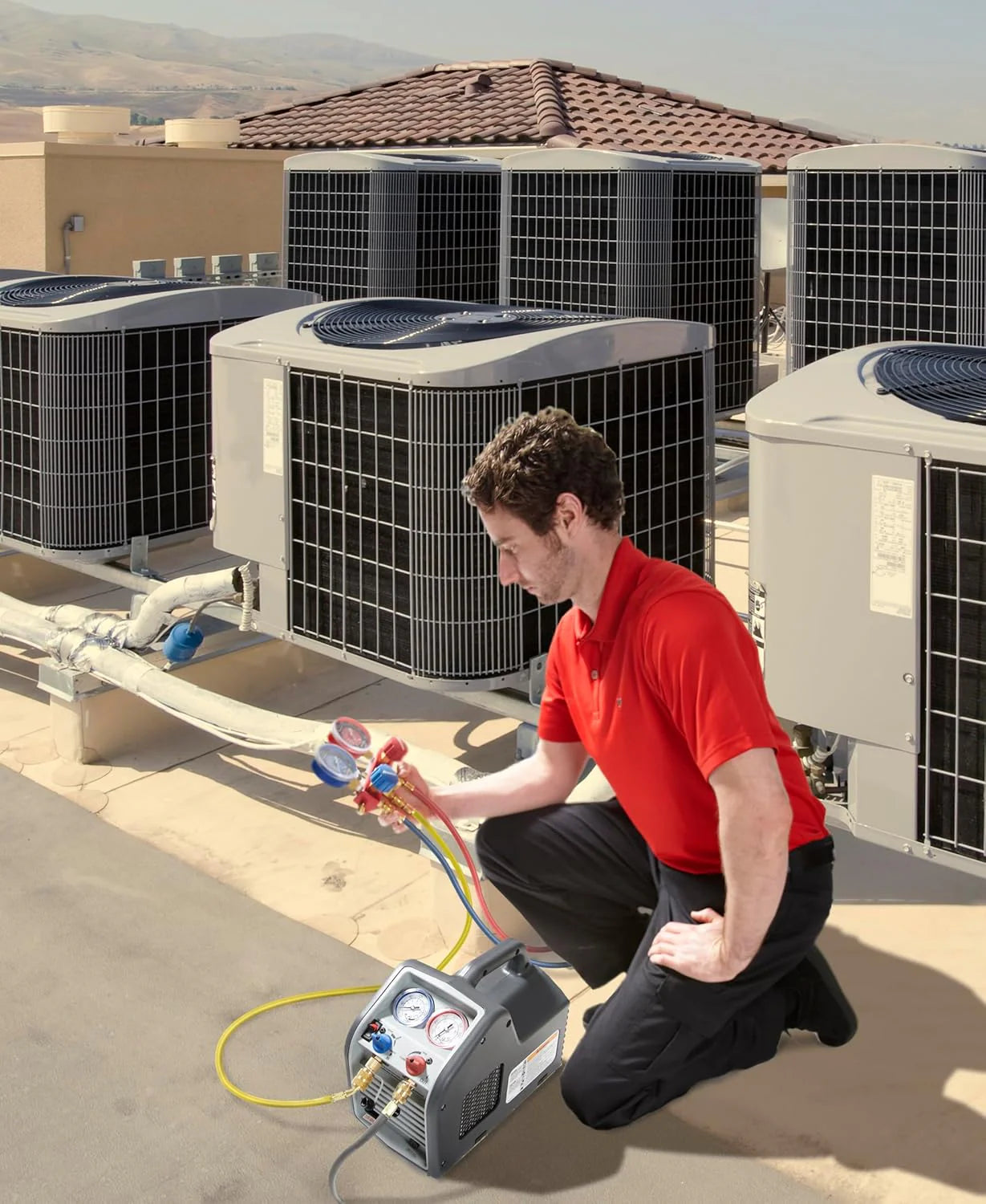 Portable Refrigerant Recovery Machine �� 115V, 60Hz, for Both Liquid and Vapor Refrigerant.