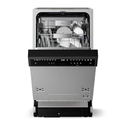 Klarstein Velaire zmywarka do naczyń 45 cm – półzintegrowana, 10 miejsc, 9 programów, 42 dB, klasa energetyczna B, AquaStop, zabezpieczenie przed dziećmi, częściowo zintegrowana zmywarka