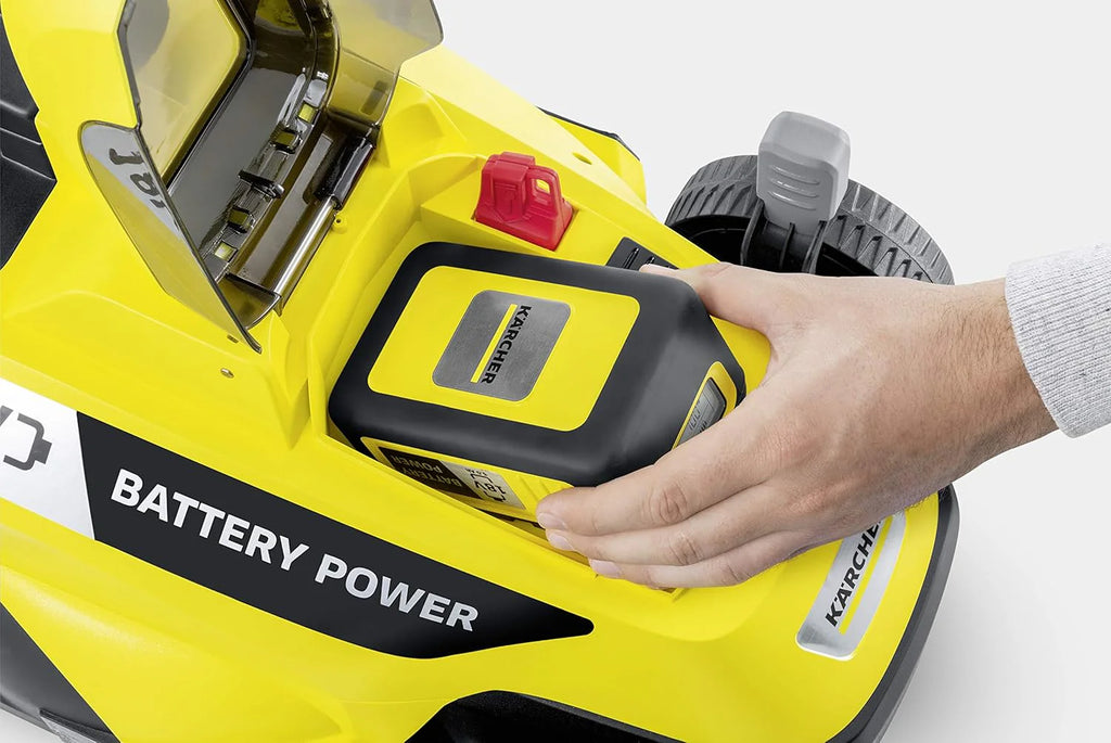 Kärcher akumulatorowa kosiarka LMO 18-36 Battery (wersja bez akumulatora i ładowarki) wymienna bateria, kompatybilna z platformą bateryjną, bezprzewodowa kosiarka do trawy