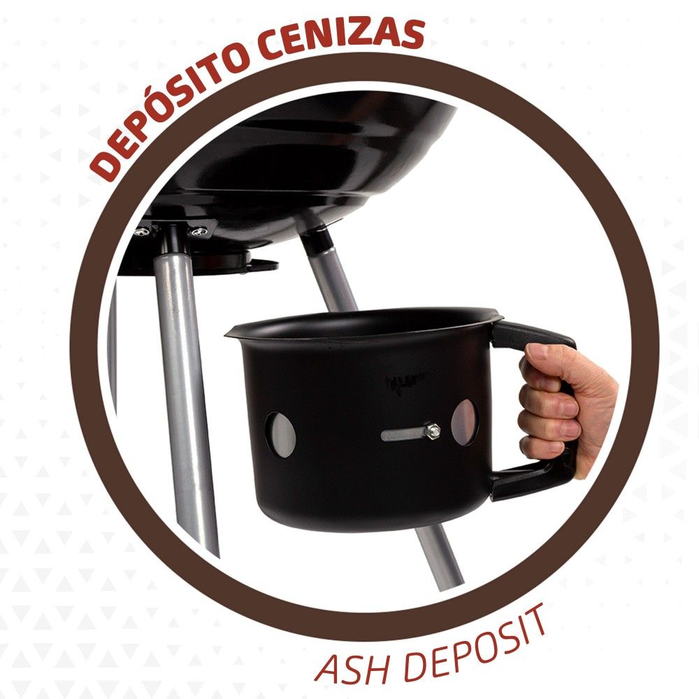 Aktywny okrągły grill węglowy z pokrywką