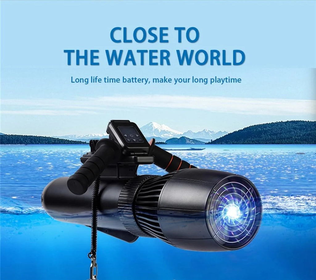 Elektryczny skuter wodny Jetski 700 W, 3 m/s, 14500 mAh, skuter wodny 160 min, bezszczotkowy silnik napędowy pod wodą do basenu i morza (standardowy + uchwyt + zestaw sup)