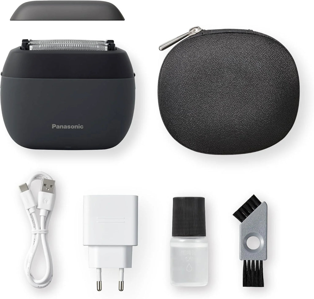 Golarka Panasonic ES-PV3B-K803 Series 900s, Golenie na Mokro i Sucho, 5-Ostrzowa Golarka Elektryczna Dla Mężczyzn, Inteligentny Czujnik Zarostu, USB-C, Etui, Matowa Czerń