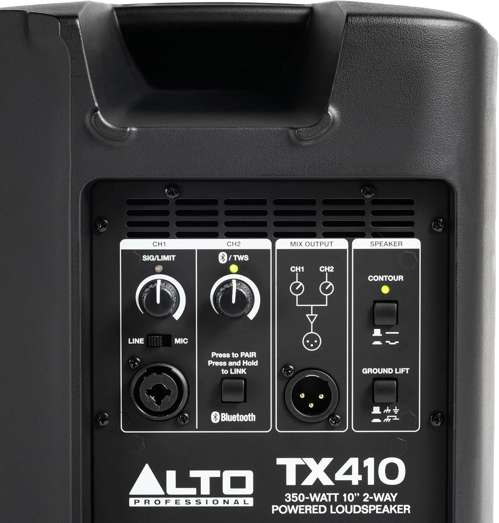 ALTO TS410 Aktywny Głośnik PA 2000W 10 z 3-Kanałowym Mikserem, Bluetooth, Bezprzewodowym Podłączaniem Głośników, DSP i Aplikacją