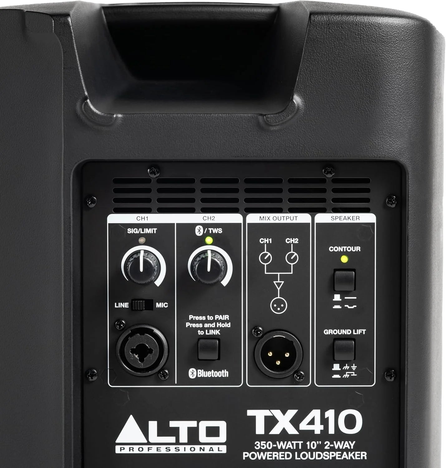 ALTO TS410 Aktywny Głośnik PA 2000W 10 z 3-Kanałowym Mikserem, Bluetooth, Bezprzewodowym Podłączaniem Głośników, DSP i Aplikacją