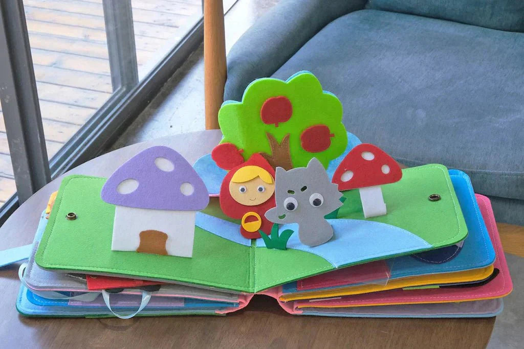 Quiet Book for Toddlers – 3D Felt Sensory Pages with Velcro Activities