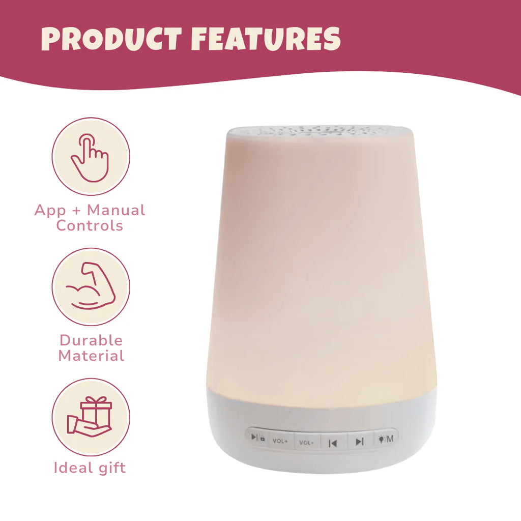 White Noise Machine 34 Sounds, App Control, Night Light, Wake-Up Timer