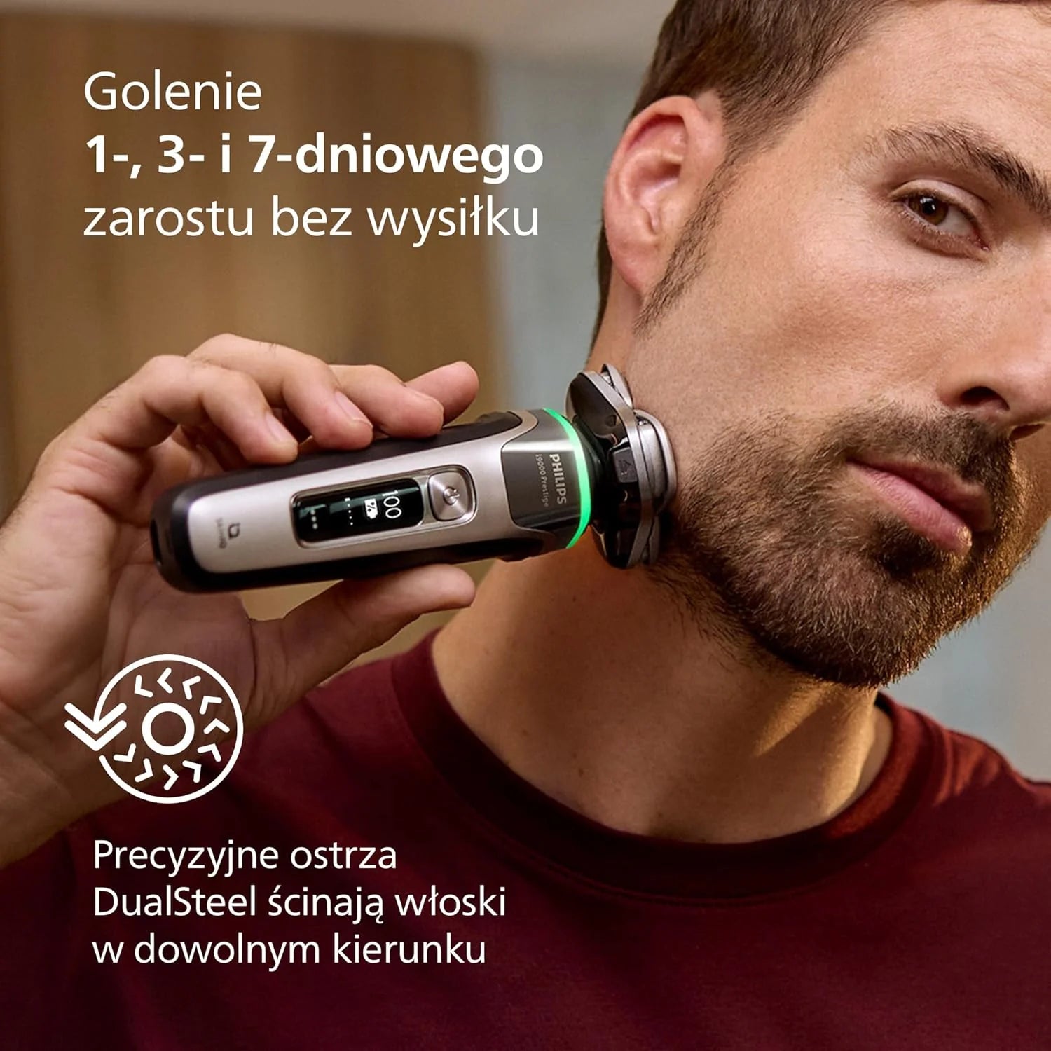 Philips Shaver i9000 Prestige, golarka elektryczna do golenia na sucho i mokro z technologią Skin IQ, System Triple Lift & Cut, podwójne ostrza SteelPrecision 360º, Model XP9205/30