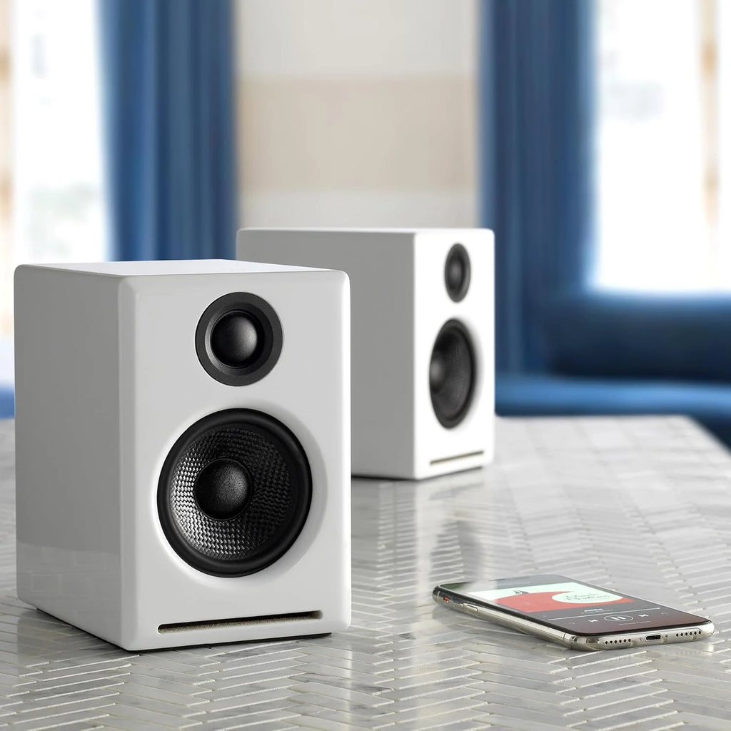 Głośniki komputerowe Audioengine A2 Bluetooth — bezprzewodowy system głośników komputerowych o mocy 60 W