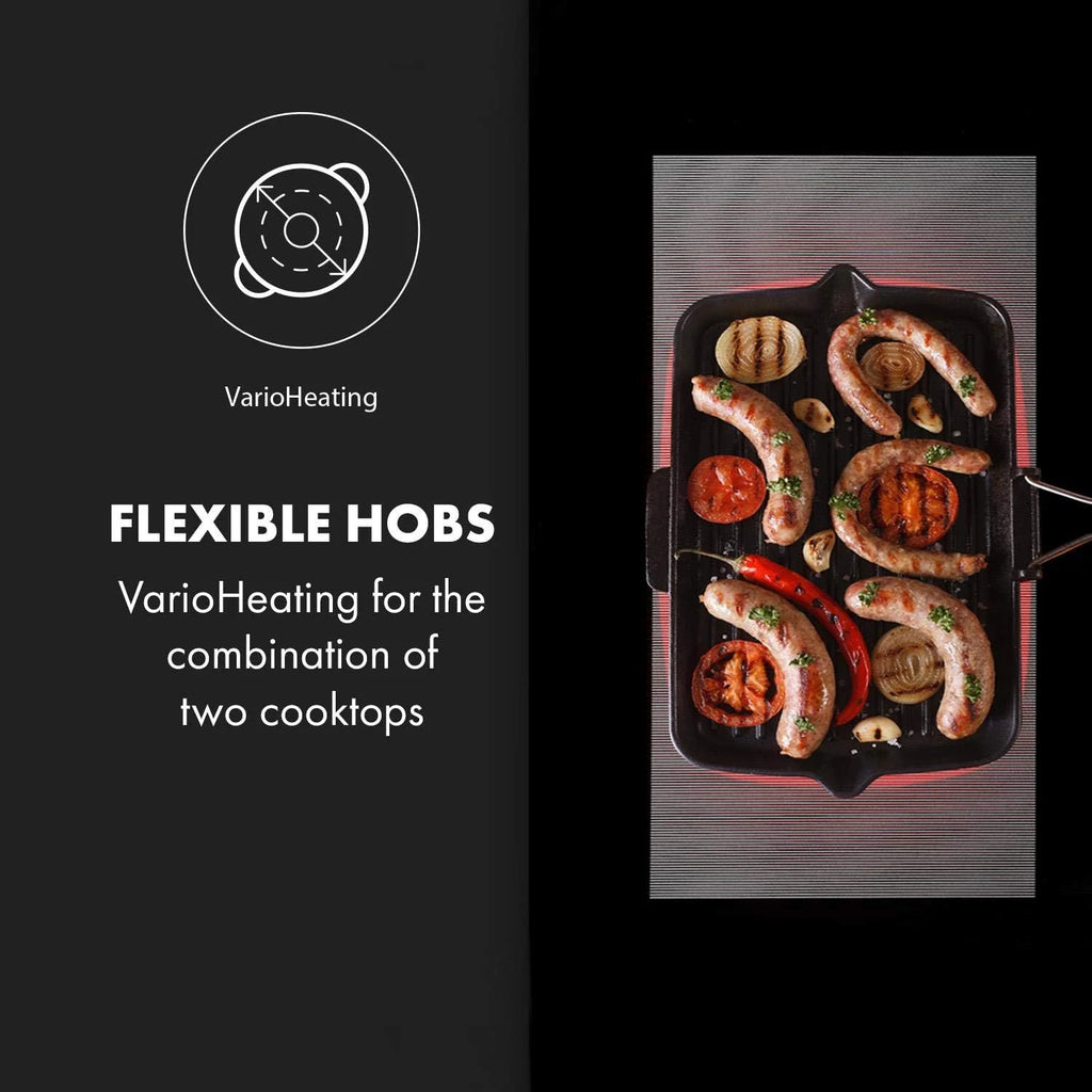 Klarstein Płyta indukcyjna, płyta kuchenna z ceramiki szklanej, 7000 W, płyta indukcyjna z 4 płytami, płyta indukcyjna do zabudowy z ekranem dotykowym i timerem, nowoczesne płyty grzewcze z
