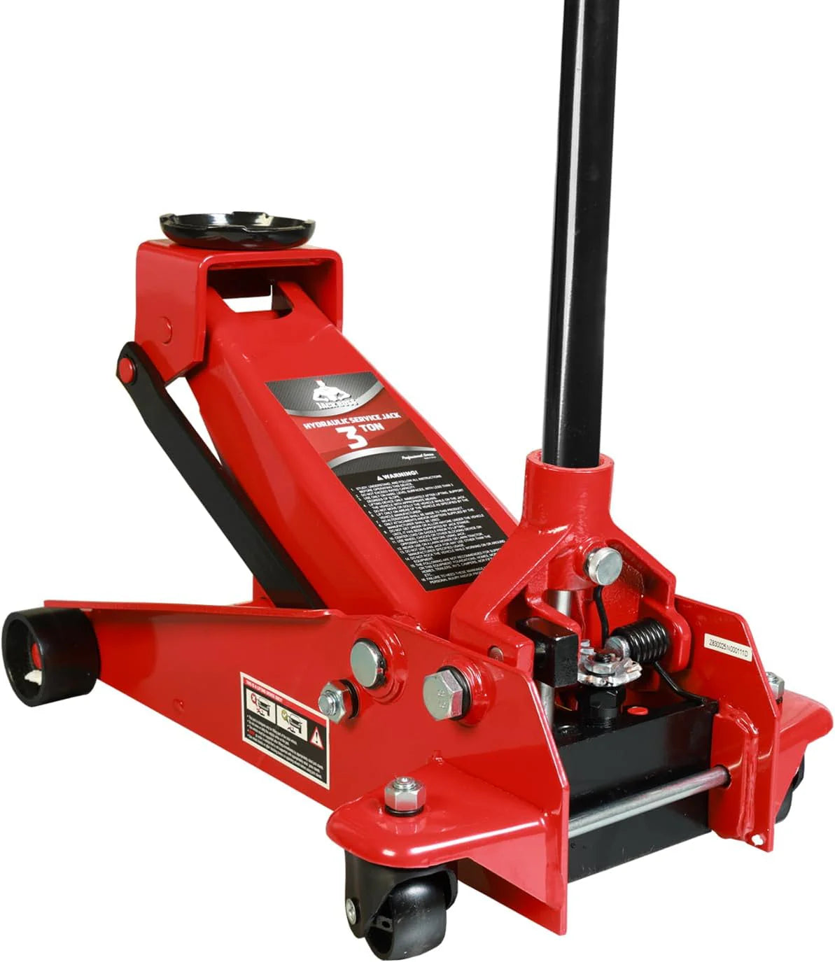 3 Ton Low Profile, Aluminum and Steel Racing Floor Jack with Dual Pistons Quick Lift Pump for Sport Utility Vehicle, Lifting Range 3-15/16 min to 18-5/16 max, Red