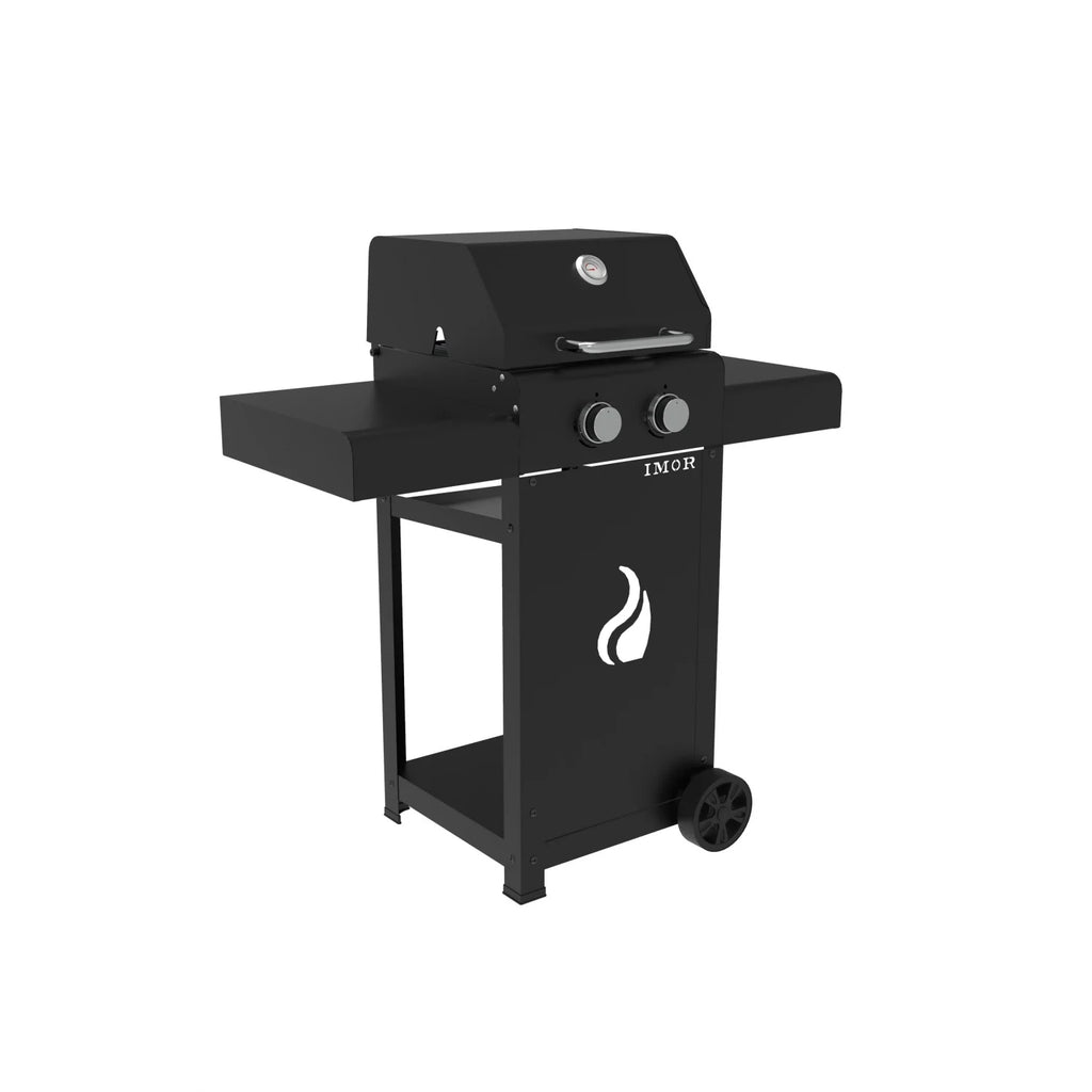 Grill stalowy Pereda z 2 palnikami, butan i propan, możliwość stosowania kamieni lawowych