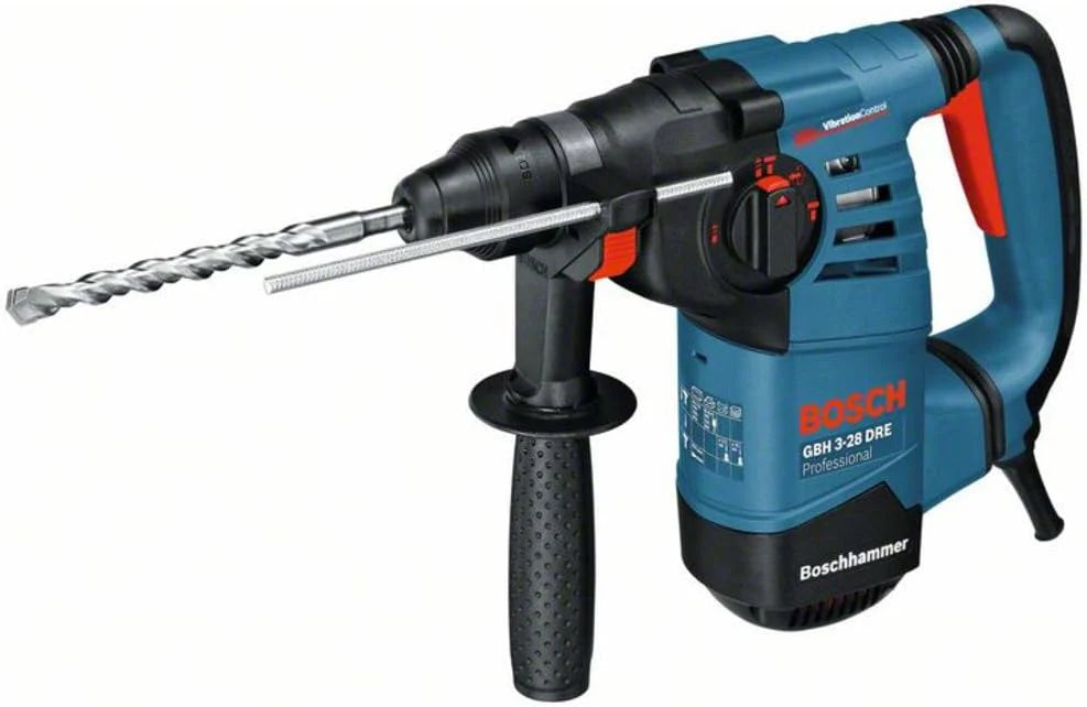 Bosch Professional: młot udarowo-obrotowy GBH 3-28 DFR (800 W, nominalna prędkość obrotowa 0 – 900 min-1, wymienny uchwyt SDS plus, ogranicznik głębokości 210 mm, walizka)
