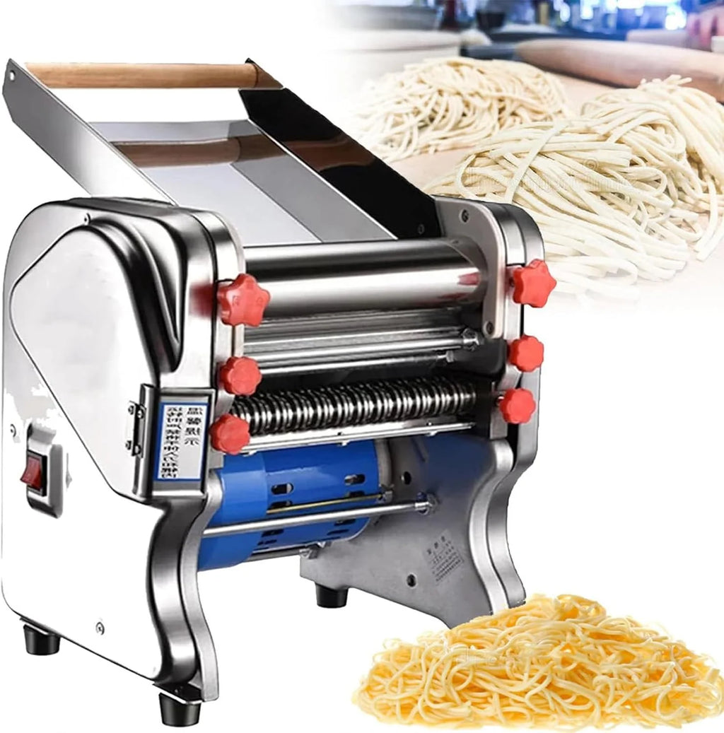 Automatyczna maszyna do makaronu o mocy 550 W, elektryczna maszyna do robienia makaronu, z makaronem 3/9 mm, ze stali nierdzewnej, do komercyjnej (Fkm200)