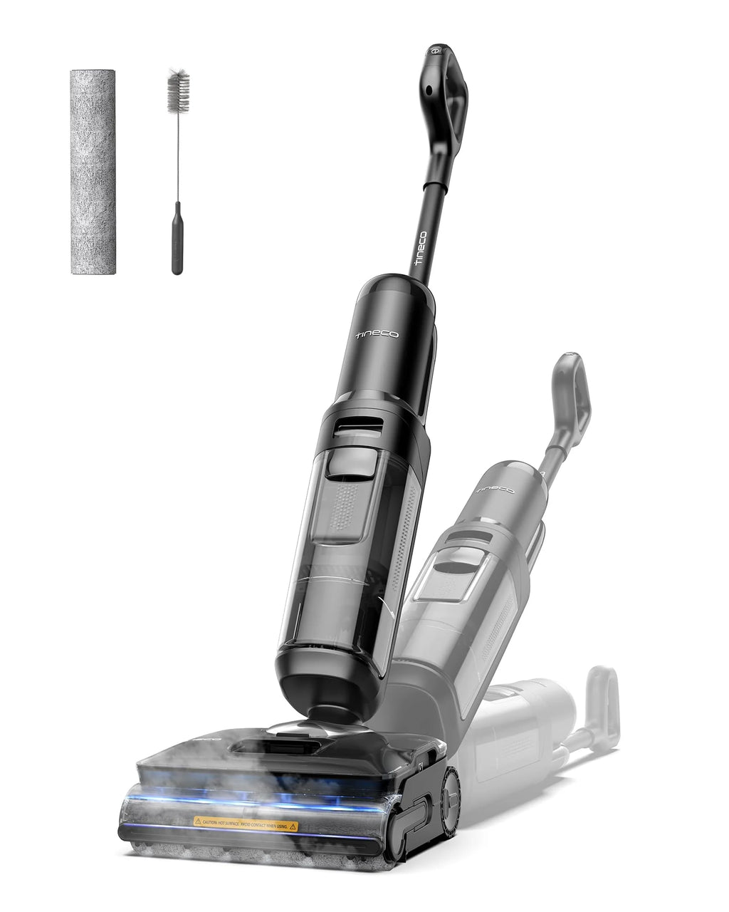 Tineco FLOOR ONE S7 Stretch Steam Draadloze Nat-Droog Stoomzuiger Alles-in-één, 160℃ HyperSteam, 180° Plat Liggend, Anti-Knoop Ontwerp, FlashDry Zelfreiniging, Tot 80 min gebruiksduur