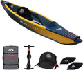 Aqua Marina Tomahawk, AIR-K wysokociśnieniowy dmuchany kajak premium, dla 1 osoby, długość 375 cm, morski/żółty