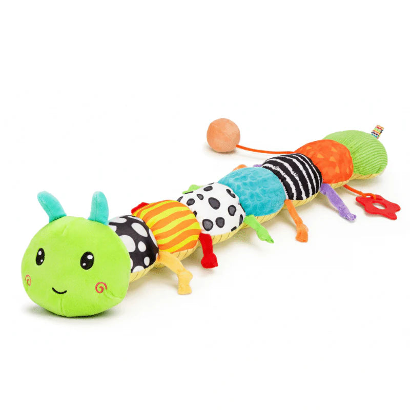 Caterpillar Plush 4 in 1 Toy with Music, Rattle, Crinkle, 0 to 12 Months