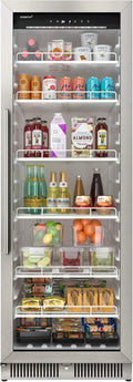 22 Wide 10.1 Cu. Ft. Commercial Beverage Merchandiser – Stainless Steel, Temp Alarm, Reversible Door