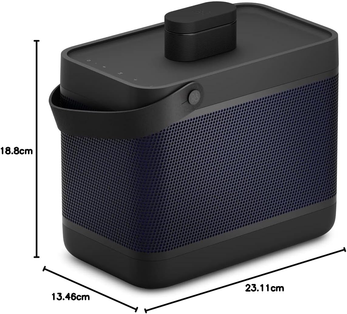 Bang & Olufsen Beolit 20 Przenośny głośnik z bluetooth, z ładowaniem bezprzewodowym, głośny dźwięk 360 stopni, głośnik do domu i na zewnątrz, ładowarka Qi do telefonu - Grey Mist