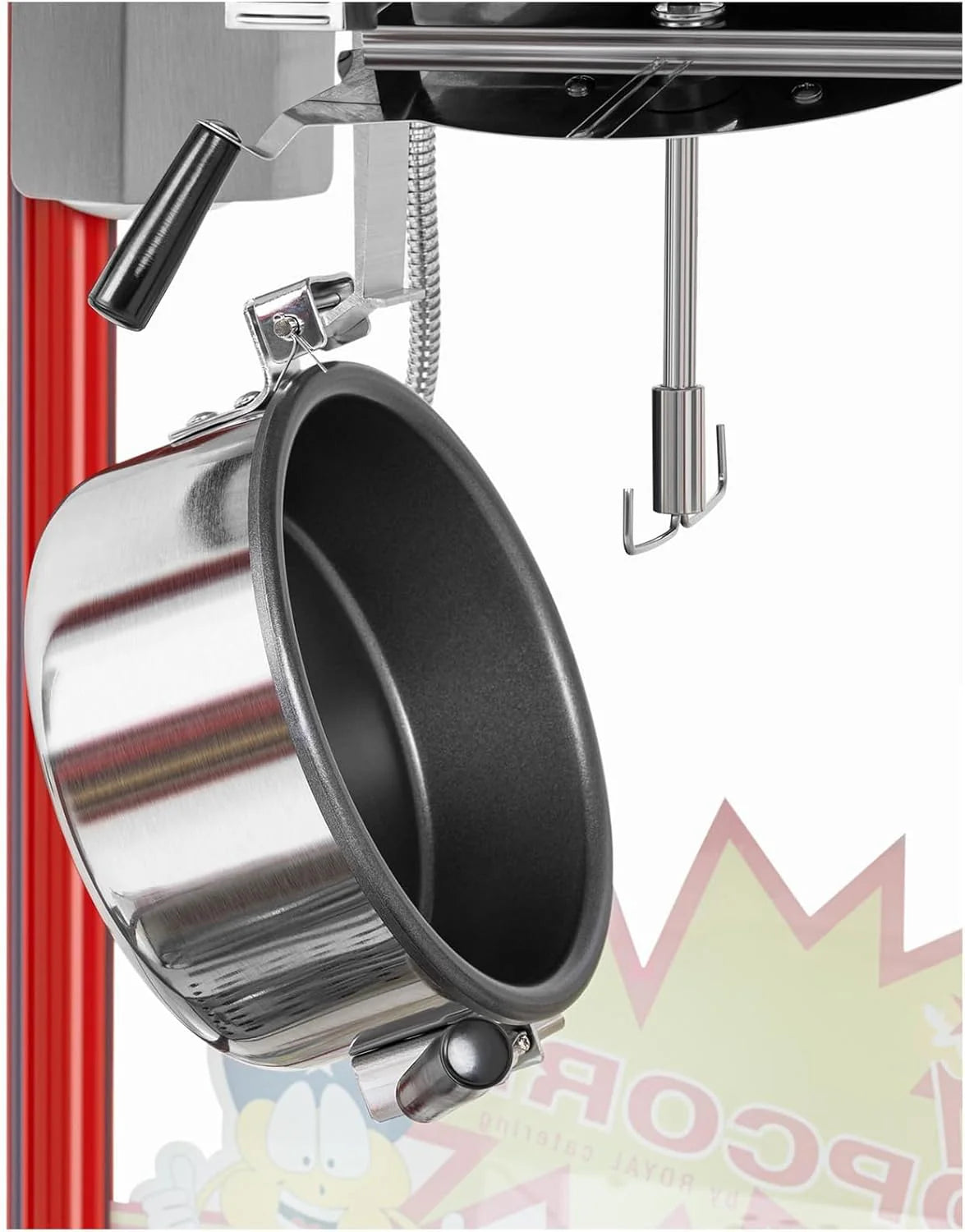 Royal Catering Maszyna do popcornu retro RCPS-14 profesjonalna maszyna do popcornu, 1495 W, z cyklem roboczym, moc robocza 120 s, 5 kg/h, pow?oka garnkowa teflonowa