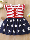 Ruffled decorative button baby dress for toddlers