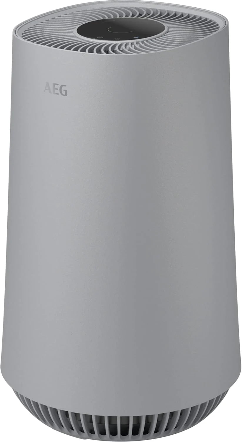 AEG APU72771DG oczyszczacz powietrza, filtr HEPA, eliminuje 99,5% bakterii, pojemność do 70 m2, 3 prędkości, dotykowy, sterowanie głosem, Wi-Fi, czujnik wilgotności/temperatury, filtrowanie 4 etapów,