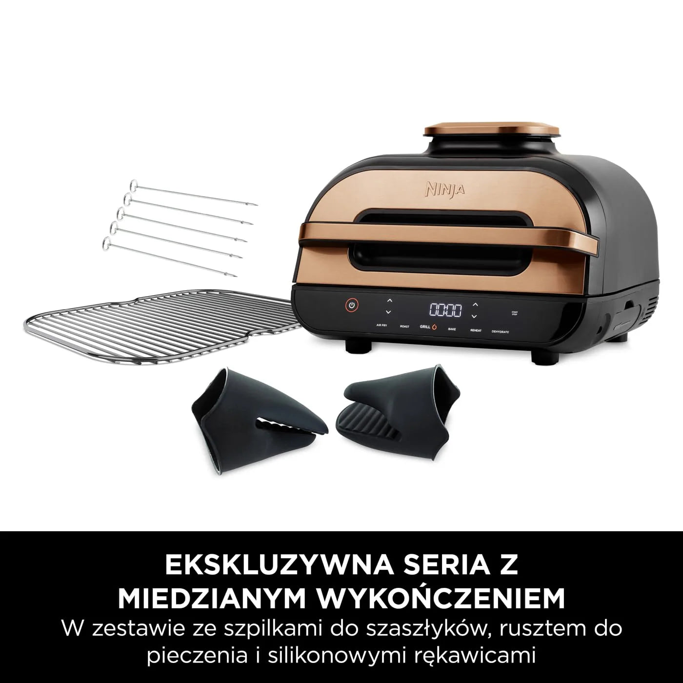 Ninja Foodi Grill i Frytkownica beztluszczowa, 5,7 l, smażenie bez oleju, grilowanie, pieczenie, ciasta i więcej, 5 funkcji gotowania, części bezpieczne do mycia w zmywarce, czarno/srebrna, AG301EU