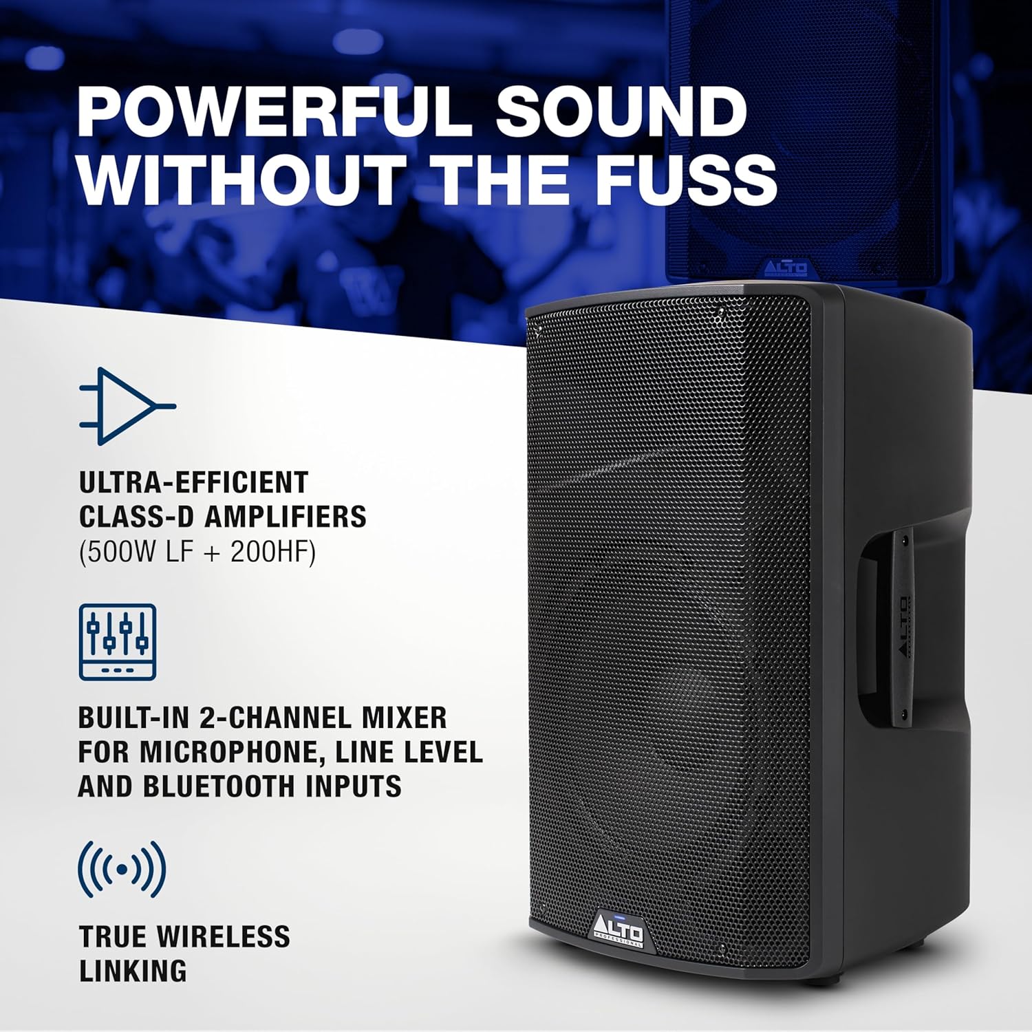 ALTO TS410 Aktywny Głośnik PA 2000W 10 z 3-Kanałowym Mikserem, Bluetooth, Bezprzewodowym Podłączaniem Głośników, DSP i Aplikacją