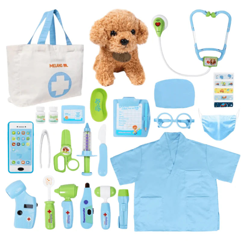 Doctor Kit for Kids, Pretend Play Set with Light Stethoscope, Bag/Case