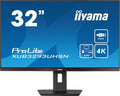 iiyama Prolite XUB3293UHSN-B5 80 cm 31,5 IPS LED monitor 4K UHD HDMI DP USB3.0 USB-C 65 W LAN przełącznik KVM Slim-Line regulacja wysokości, czarny