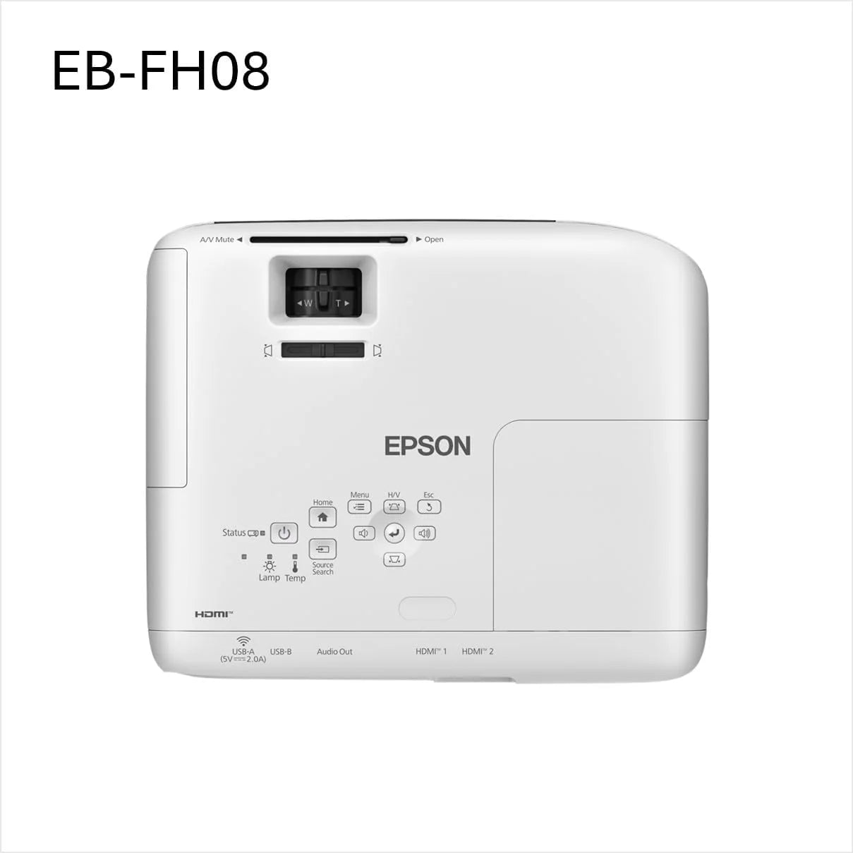 Epson EB-FH08 projektor 3LCD (3600 lumenów) 337 cali, przekątna ekranu ok. 8,56 m, 2 HDMI, 1920 x 1080p FullHD, funkcja dzielonego ekranu