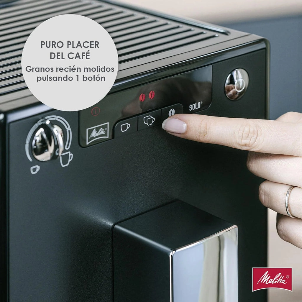 Melitta E 950-222 Caffeo Solo Automatyczny Ekspres do Kawy, 1400 W, 1,2 Litra, Czarny/Srebrny