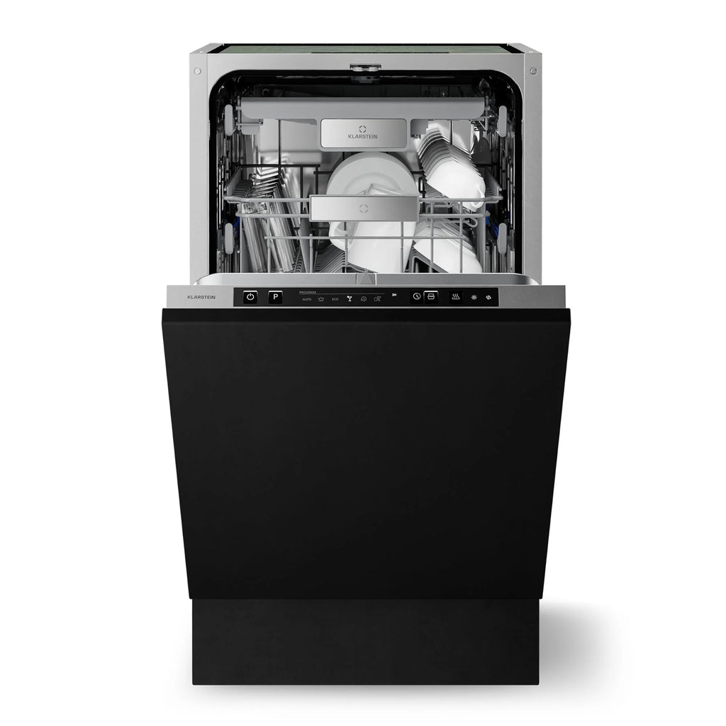Klarstein Velaire zmywarka do naczyń 45 cm – półzintegrowana, 10 miejsc, 9 programów, 42 dB, klasa energetyczna B, AquaStop, zabezpieczenie przed dziećmi, częściowo zintegrowana zmywarka