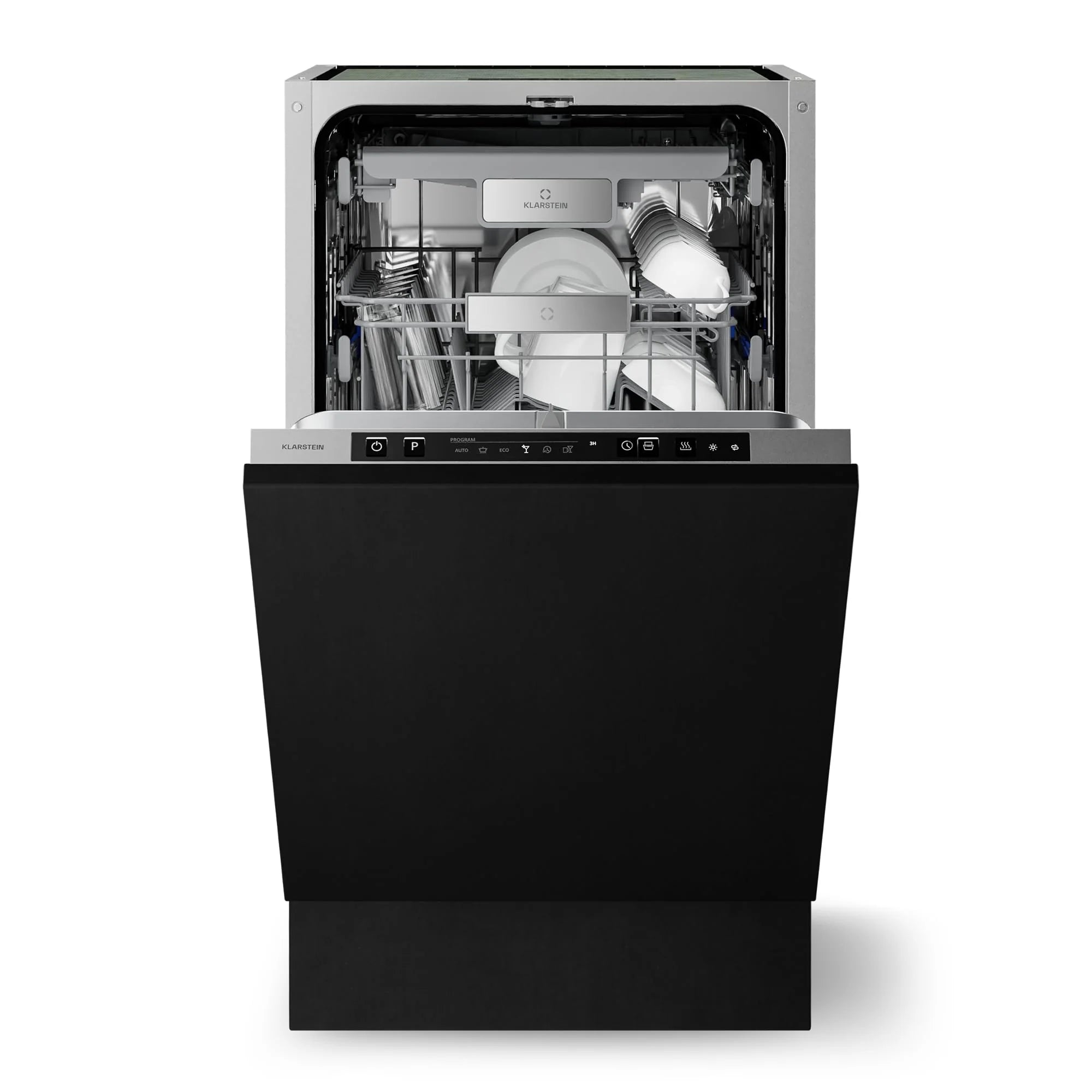Klarstein Velaire zmywarka do naczyń 45 cm – półzintegrowana, 10 miejsc, 9 programów, 42 dB, klasa energetyczna B, AquaStop, zabezpieczenie przed dziećmi, częściowo zintegrowana zmywarka