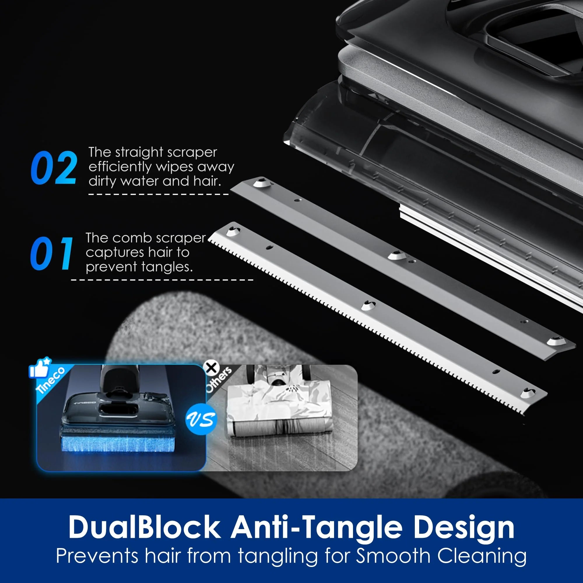 Tineco FLOOR ONE S7 Stretch Steam Draadloze Nat-Droog Stoomzuiger Alles-in-één, 160℃ HyperSteam, 180° Plat Liggend, Anti-Knoop Ontwerp, FlashDry Zelfreiniging, Tot 80 min gebruiksduur