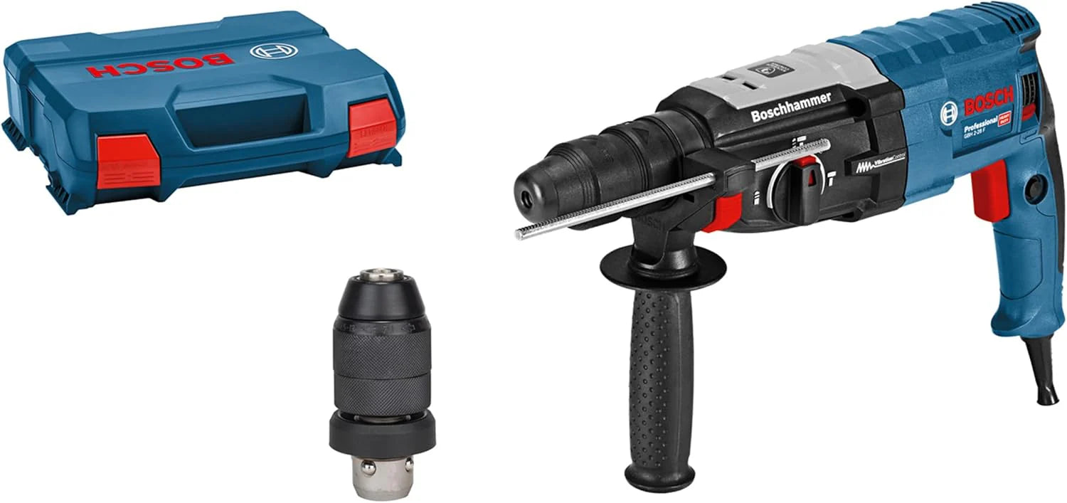 Bosch Professional: młot udarowo-obrotowy GBH 2-28 F (880 W, wymienny uchwyt SDS plus, ogranicznik głębokości, 6-częściowy zestaw wierteł i dłut, walizka L-Case) – Amazon Exclusive Set
