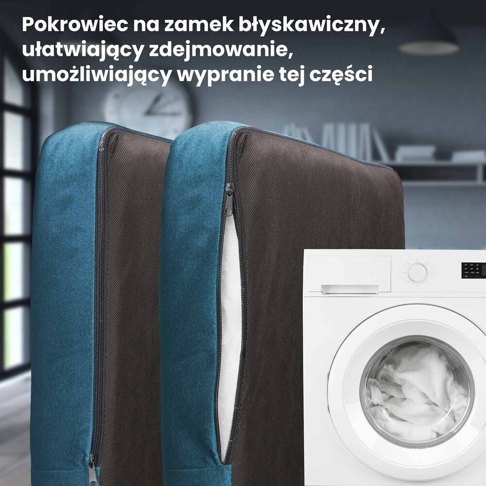Fotel uszak z podnóżkiem Jane Royal, turkusowy