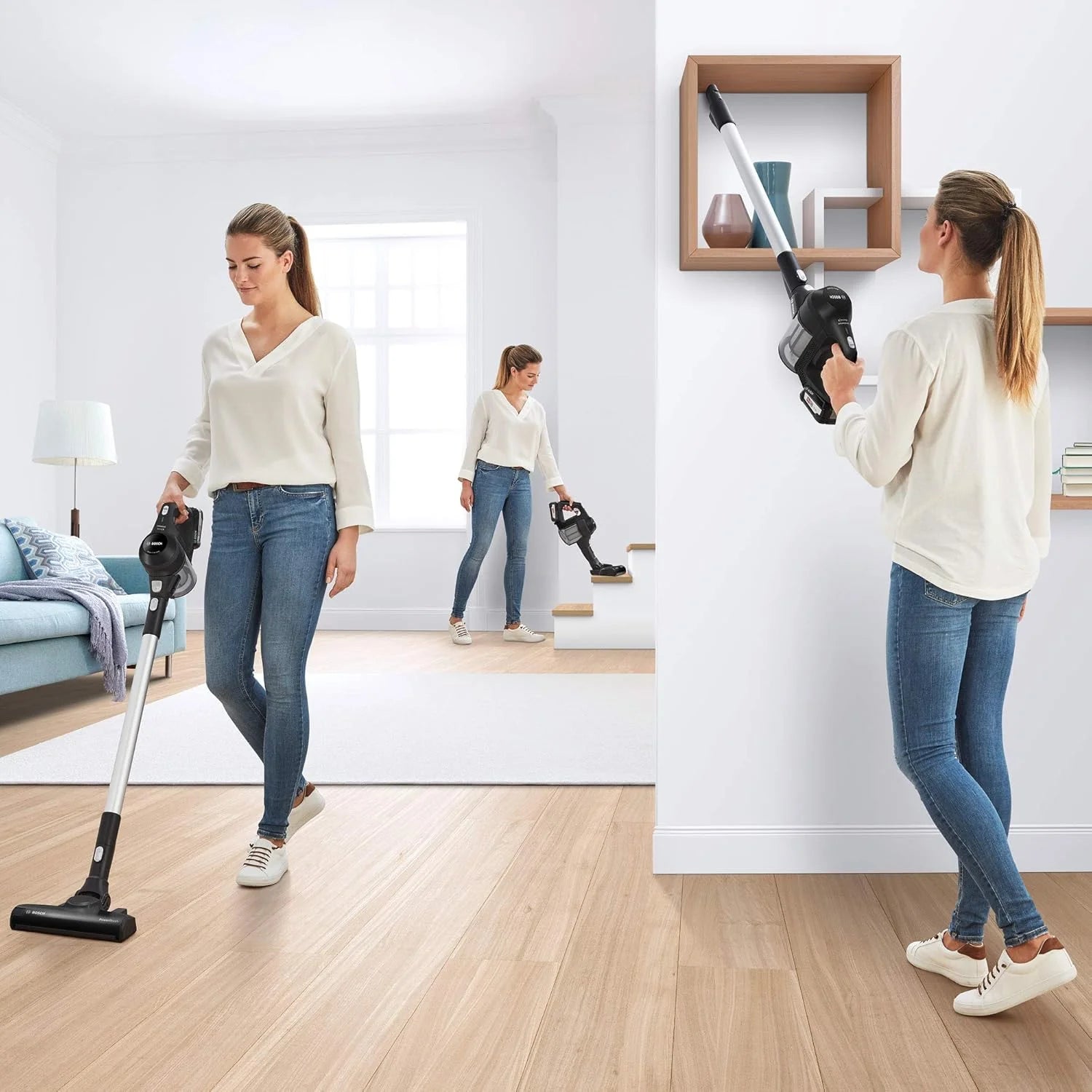 Bosch Akumulatorowy odkurzacz Unlimited seria 6 BKS6111P, bezprzewodowy odkurzacz ręczny, bezworkowy, lekki, higieniczny filtr, wysoka moc ssania, długi czas pracy, ssawka szczelinowa, wszystkie