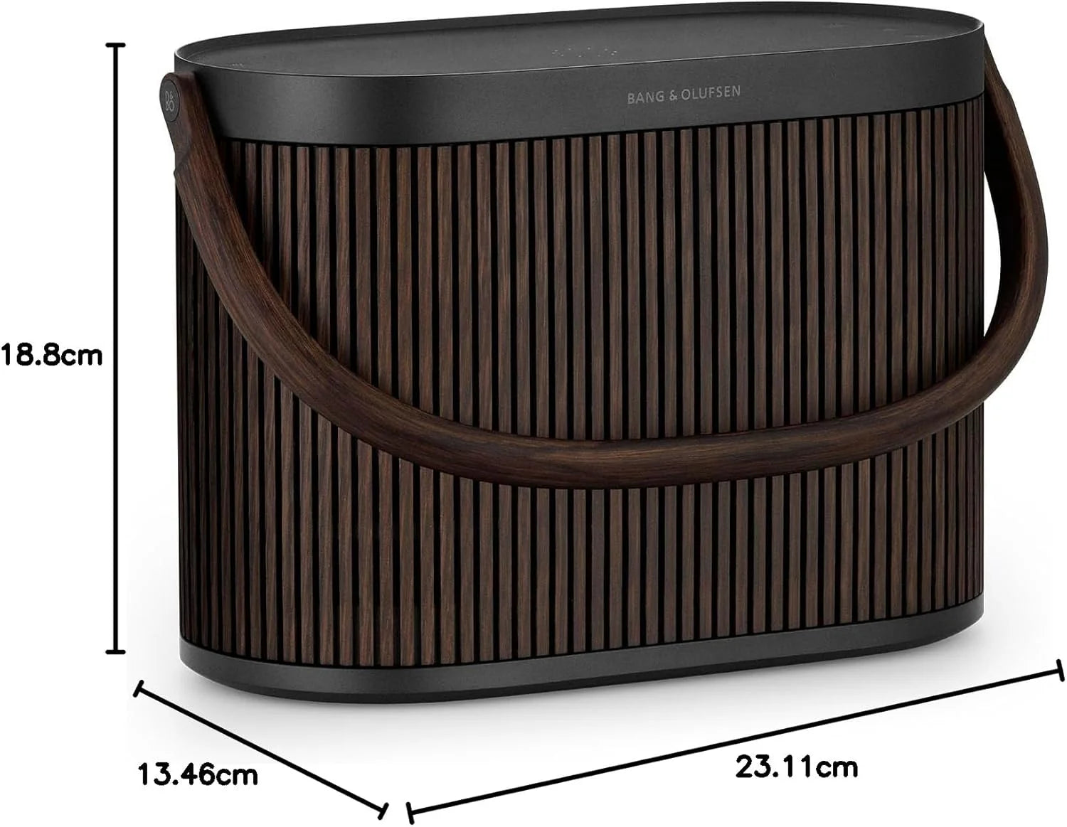 Bang & Olufsen Beosound A5 - Potężny luksusowy przenośny głośnik modułowy Bluetooth i WiFi do domu lub na zewnątrz, z długą żywotnością baterii i wbudowanym bezprzewodowym ładowaniem - Dark Oak