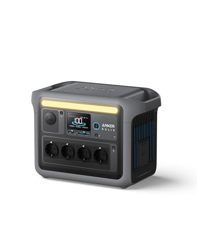 Anker SOLIX C1000 Portable Power Station, generator słoneczny 1800 W, pełne ładowanie w 58 min w trybie ultraszybkim, stacja zasilająca LiFePO4 (kemping i awaryjnie do domu) (opcjonalny panel solarny)