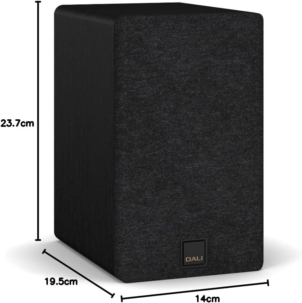 DALI KUPID Kompaktowe pasywne głośniki półkowe klasy premium, 2-drożna konstrukcja z głośnikiem niskotonowym 11.4 cm i głośnikiem wysokotonowym 2.5 cm, w zestawie uchwyt ścienny (para), ciemny orzech